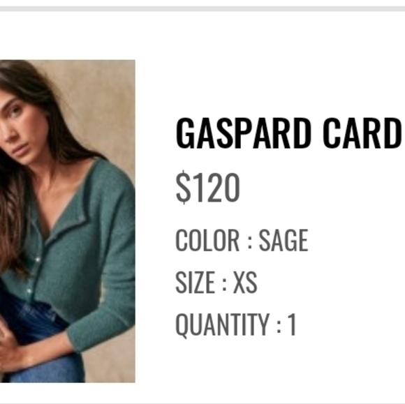 Sezane Gaspard Cardigan Sage - Size XS - Picture 8 of 10